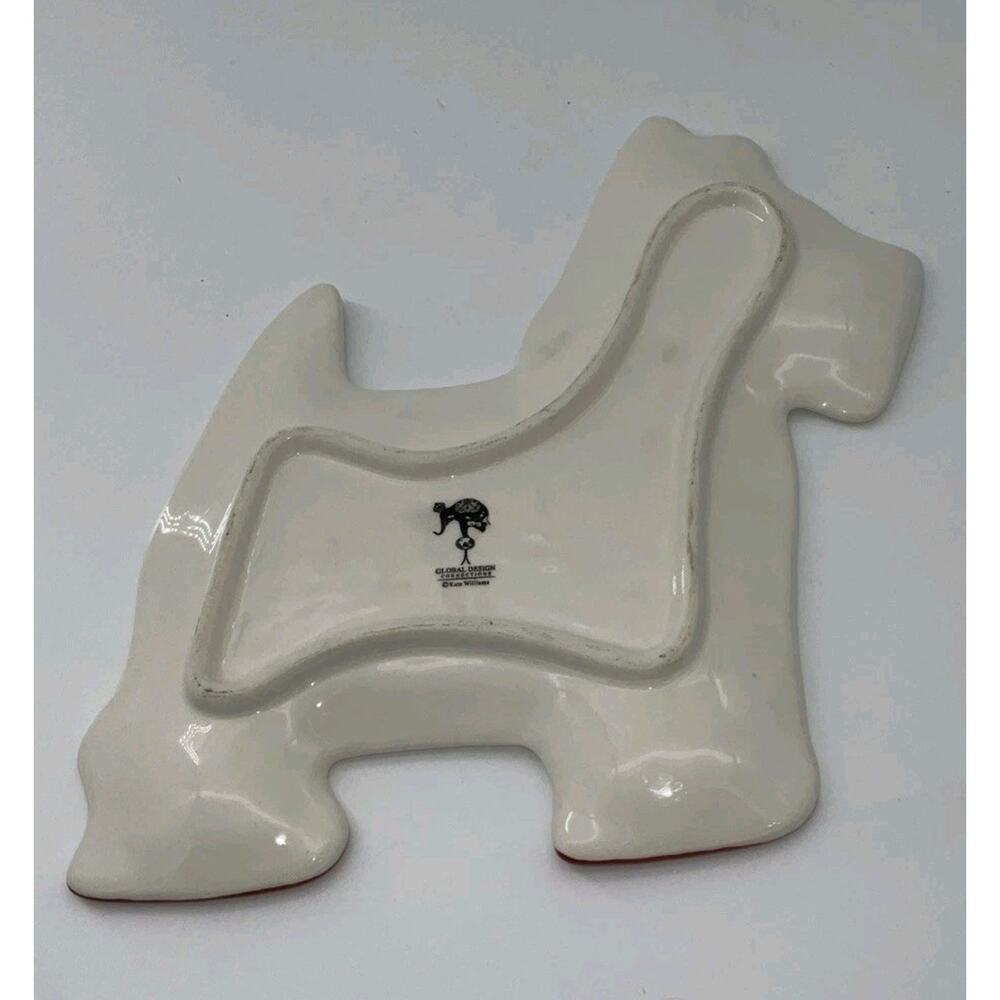 Scotty Dog Plate Tray Black Red Global Design Connections Kate Williams Ceramic - Picture 2 of 5